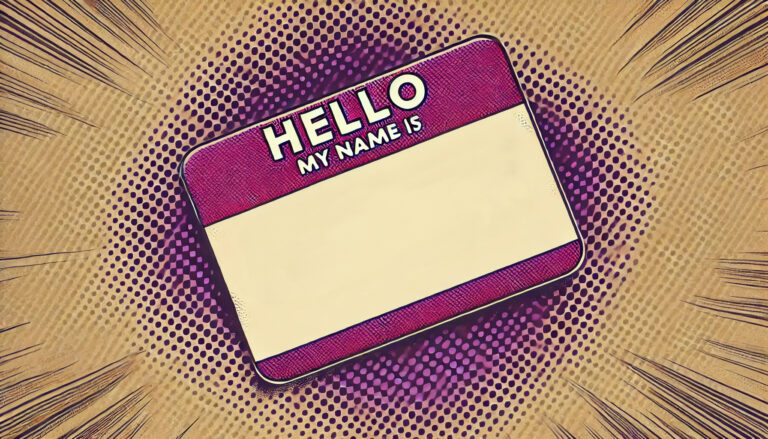 blank name tag sticker